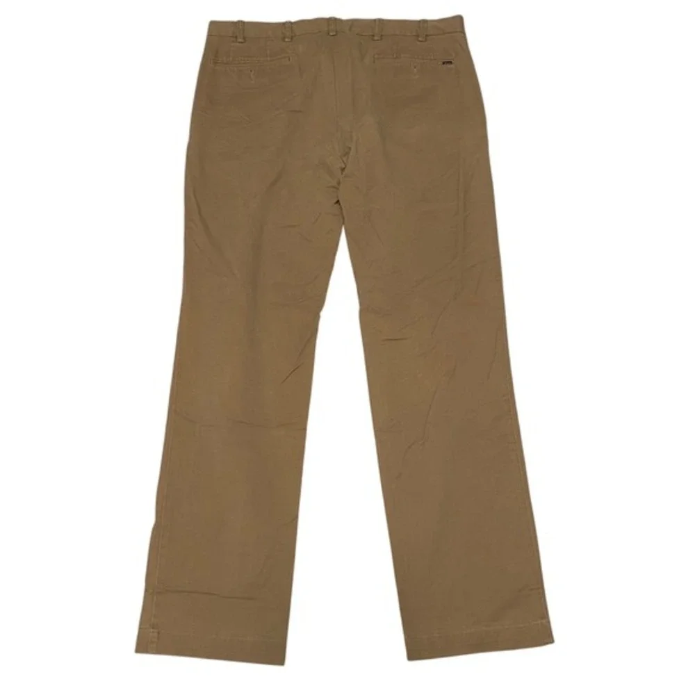 Vintage Polo Ralph Lauren Stretch Custom Fit Tan Chino Trouser Pants Mens 36x32